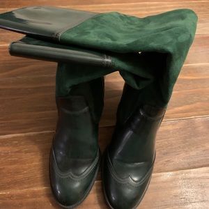 Irish green thigh high boots size 9